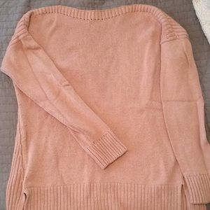 LOFT ribbed tunic boatneck sweater, L